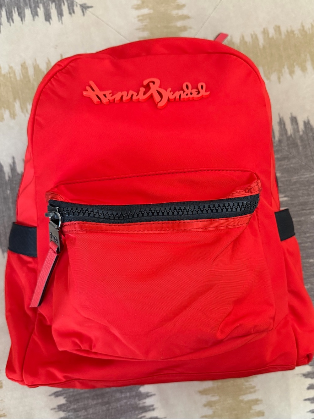Henri Bendel Red Nylon Backpack - Compact Everyday Bag
